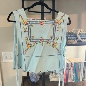 Floral Embroidered Sleeveless Top